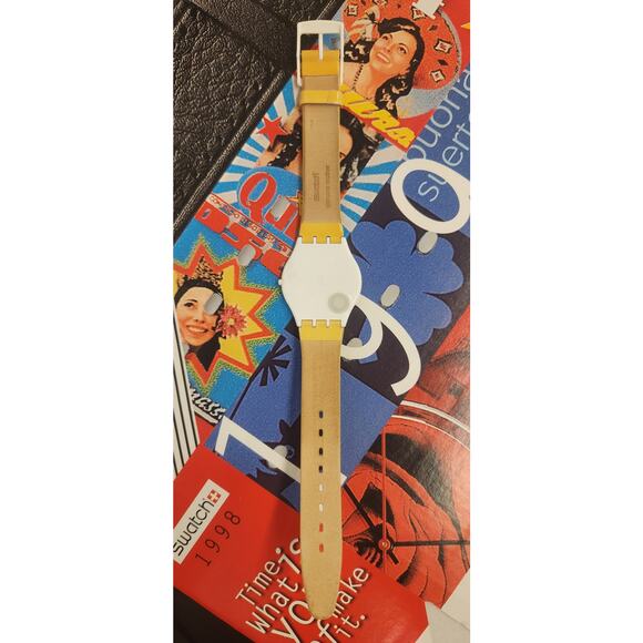 Vintage Swatch Skin Watch TIME SLICE SFW100 Rare Ultra Thin Swiss Made Quartz - Picture 6 of 10